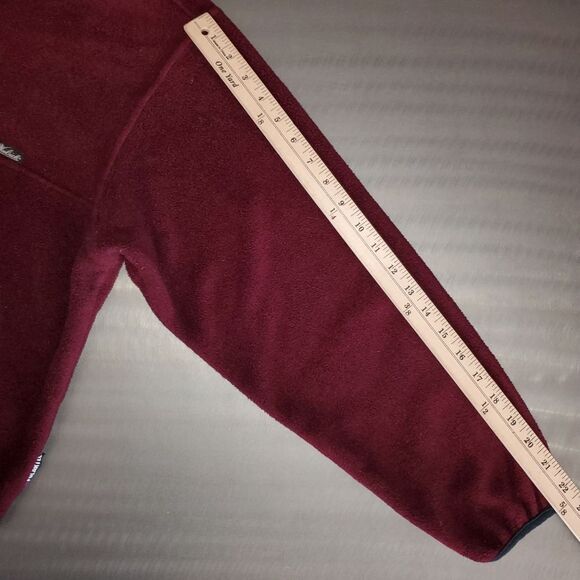 Woolrich Vintage Polartec Fleece Mock Neck Burgundy Pullover Snap Sweatshirt Med - Picture 11 of 12